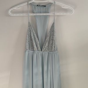 Light blue lace maxi dress